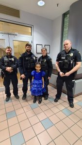 Sophia salutes Morgantown police officers